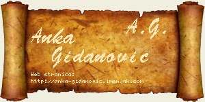 Anka Gidanović vizit kartica